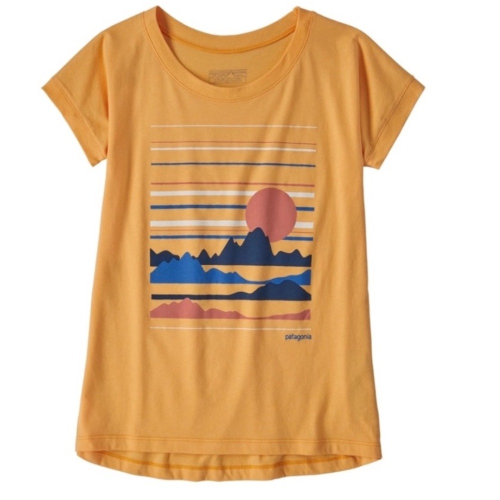 Patagonia Girls XXL Graphic T Shirt Sunset‎ Landscape Short Sleeve Top